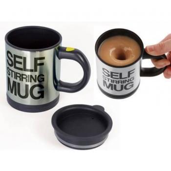 Useful Stainless Steel Self Stirring Coffee Mug 